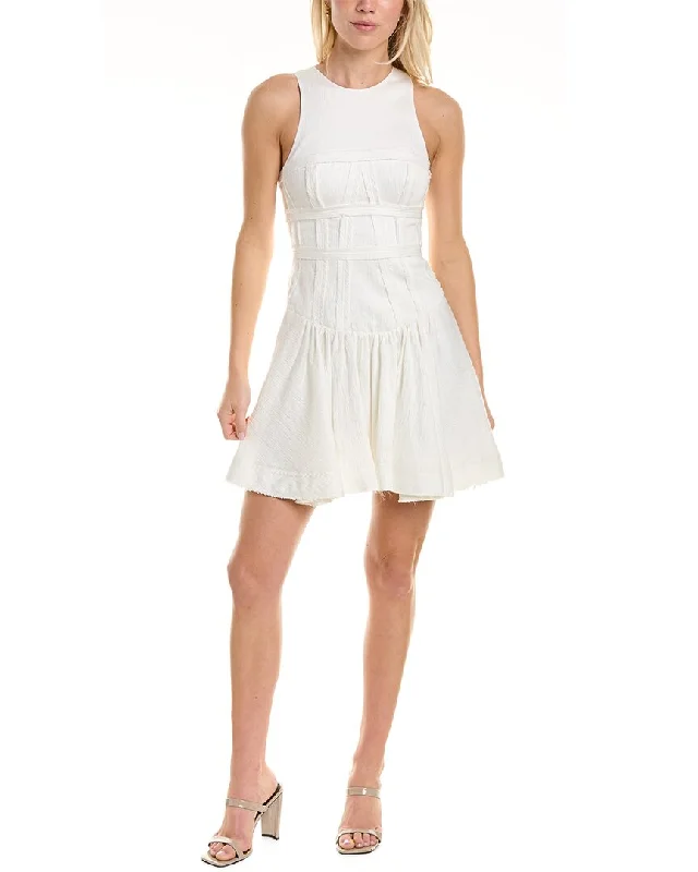 Aje Tidal Linen-Blend Skater Dress