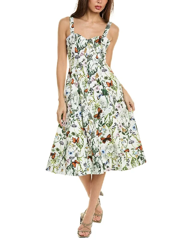 Avec Les Filles Botanical Print A-Line Dress