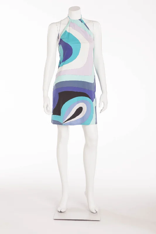 Emillio Pucci - Multi Color Halter Neck Dress