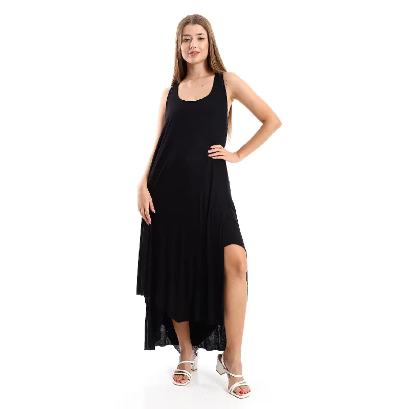 High Low Deep Round Casual Dress - Kady