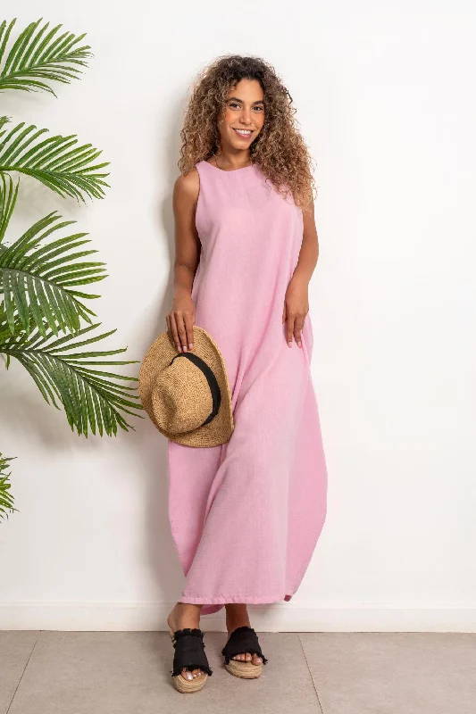 Long Linen Dress - Azul
