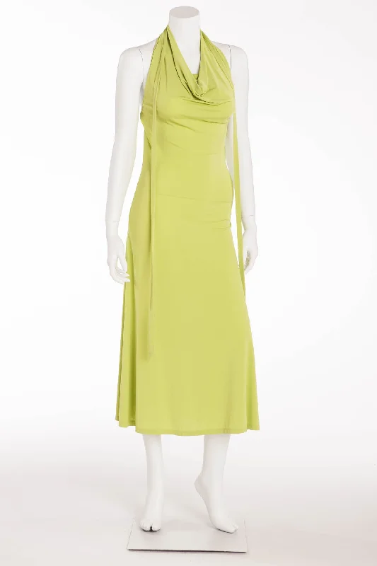 MaxMara - Lime Green Long Halter Dress - IT 40