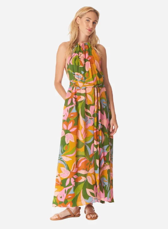 Gilner Farrar Talia Halter Neck Dress in Tropical Delight