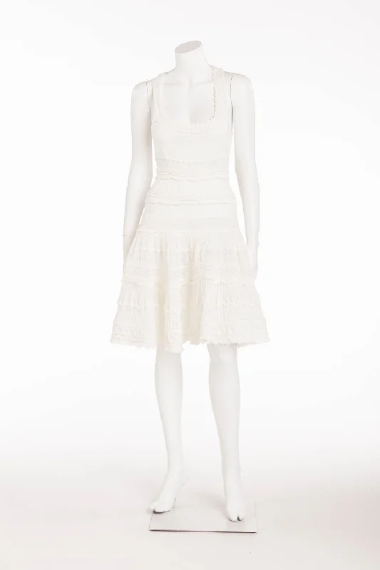Alaia - White Short Cocktail Summer Dress - FR 38